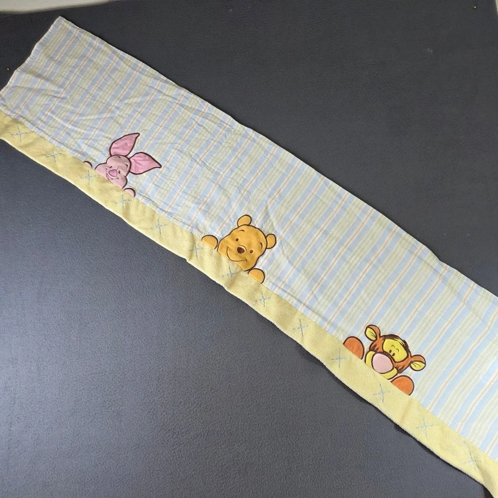 Disney Winnie the Pooh Tigger Piglet Striped Window Valance Yellow Blue 56x15